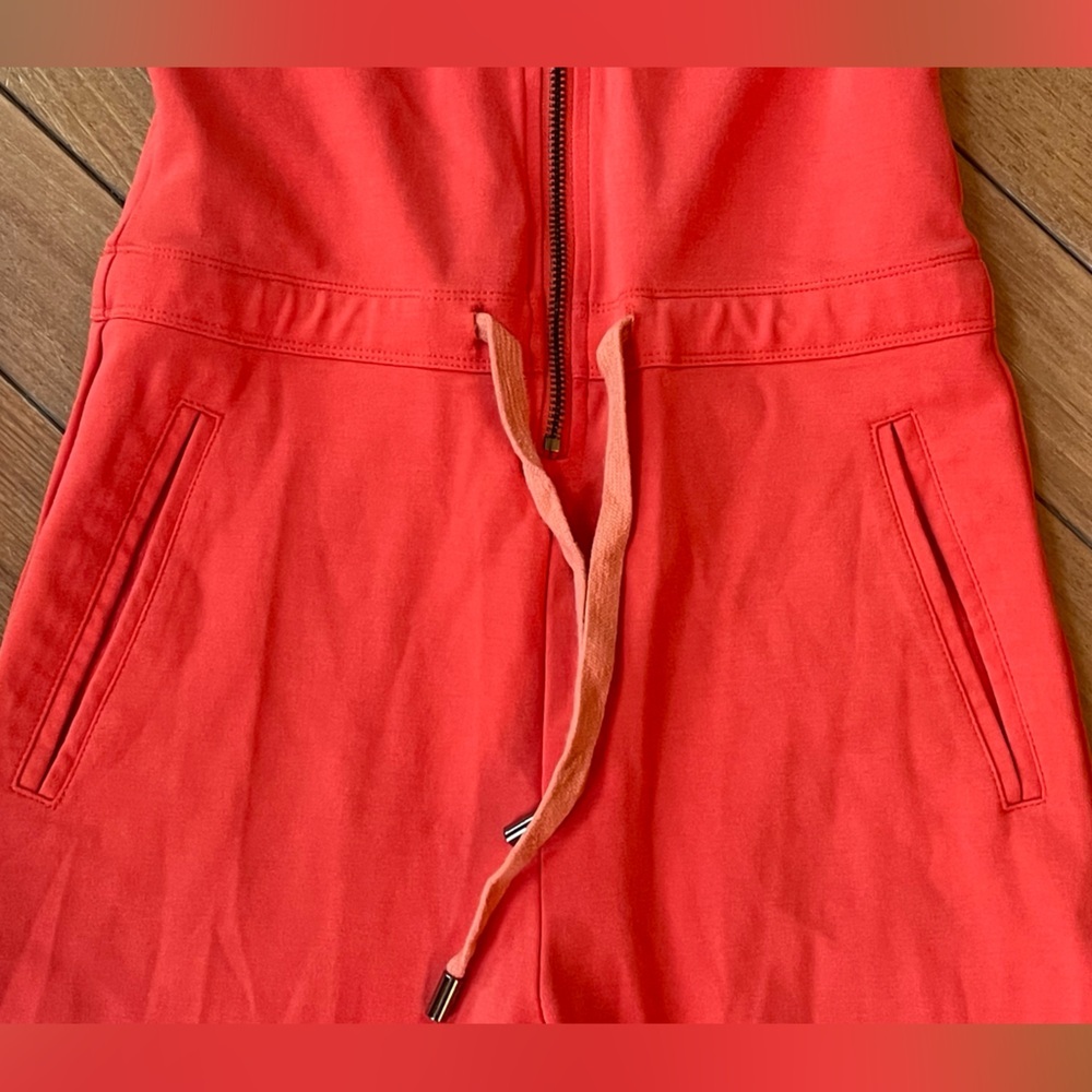 Lovello Elizabeth Coral Zip Front Jumpsuit Jogger Stretch One Piece Small - Picture 5 of 15